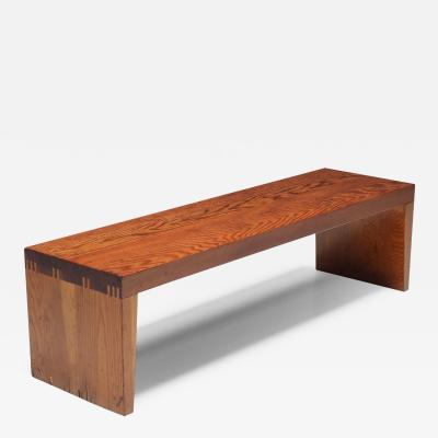 Minimalist church bench in solid wood 1950s