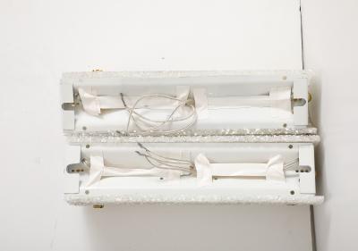 Minimalist pair of 1950s French Textured Resin and Brass Wall Sconces 