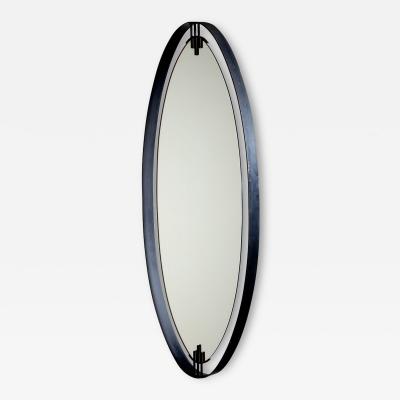 Minimalistic Oval Mirror by Santambrogio De Berti Italy 1960s