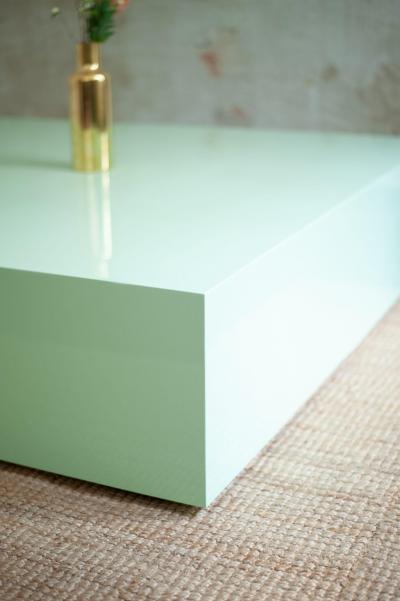 Mint Green Lacquered Coffee Table 1980s