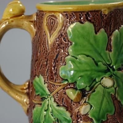 Minton Majolica Acorn and Snail Jug pitcher