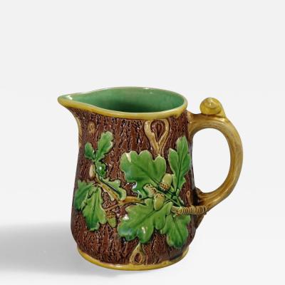 Minton Majolica Acorn and Snail Jug pitcher