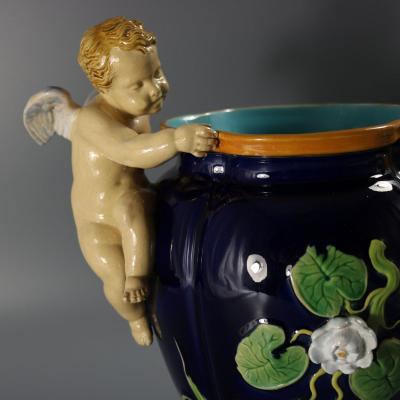 Minton Majolica Cherubs Vase