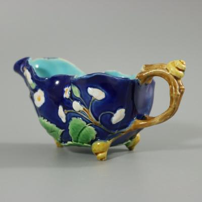 Minton Majolica Cream Jug with Snail Handle