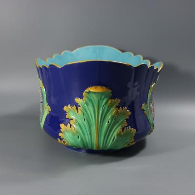 Minton Majolica Cupids Oval Jardiniere