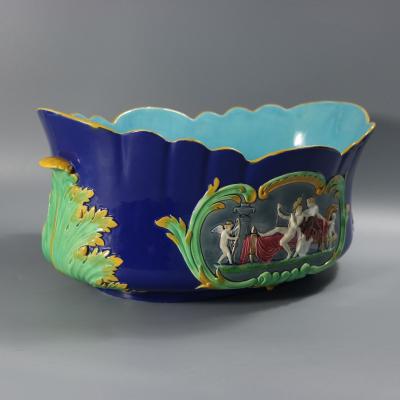 Minton Majolica Cupids Oval Jardiniere
