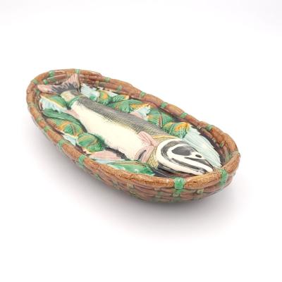 Minton Majolica Fish in Tray England circa 1870