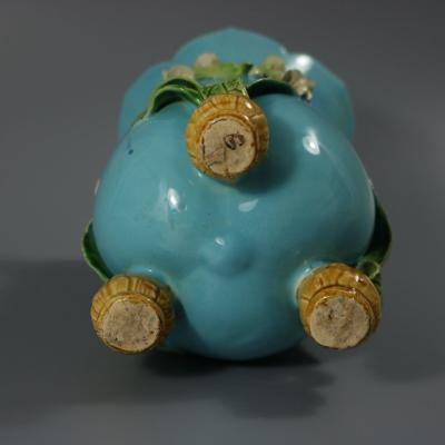 Minton Majolica Floral Vase with Bulb Feet