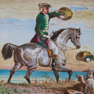 Minton Majolica Landscape Scene Wall Plate by Edouard Rischgitz