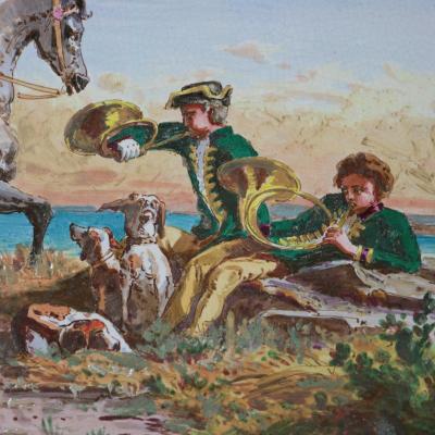 Minton Majolica Landscape Scene Wall Plate by Edouard Rischgitz