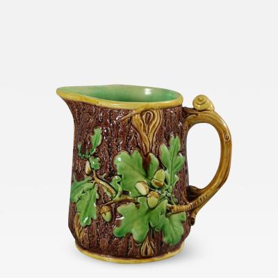 Minton Majolica Oak Jug Pitcher with Snail Handle