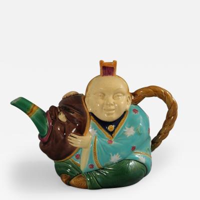 Minton Majolica Oriental Figure Teapot