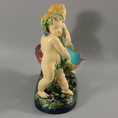 Minton Majolica Putti Shell Carriers