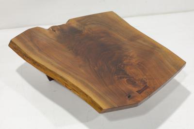 Mira Nakashima Mira Nakashima Conoid Slab Cocktail Table in Black Walnut and Rosewood Signed