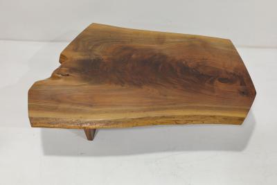 Mira Nakashima Mira Nakashima Conoid Slab Cocktail Table in Black Walnut and Rosewood Signed