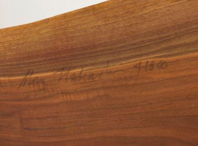 Mira Nakashima Mira Nakashima Conoid Slab Cocktail Table in Black Walnut and Rosewood Signed