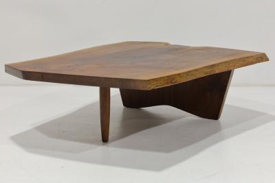 Mira Nakashima Mira Nakashima Conoid Slab Cocktail Table in Black Walnut and Rosewood Signed