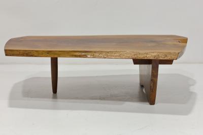 Mira Nakashima Mira Nakashima Conoid Slab Cocktail Table in Black Walnut and Rosewood Signed