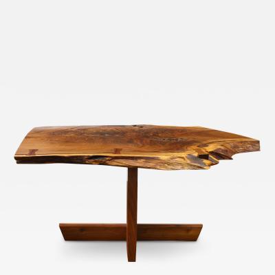 Mira Nakashima Mira Nakashima Stunning Free Edge Table in Black Walnut 2007 signed and dated 