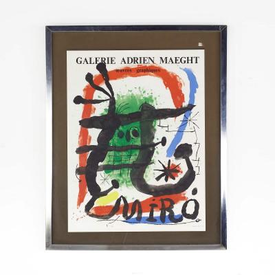 Miro Alcohol de Menthe Mid Century Galerie Adrien Maeght Art Poster