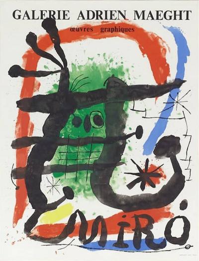 Miro Alcohol de Menthe Mid Century Galerie Adrien Maeght Art Poster