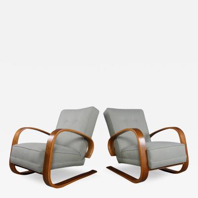 Miroslav Navratil 1940s Miroslav Navratil cantilevered tank chair Prague