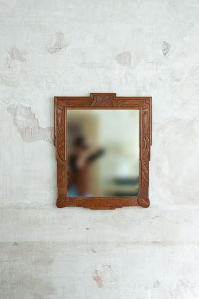 Mirror With Wooden Frame Early 1900s