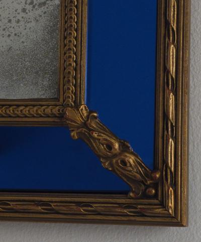 Mirror with Cobalt Panels Italy circa 1930