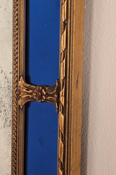 Mirror with Cobalt Panels Italy circa 1930