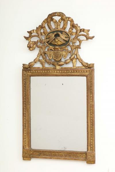 Mirror with lovebird crown