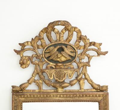 Mirror with lovebird crown