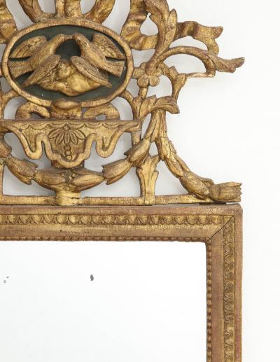 Mirror with lovebird crown