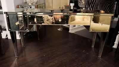 Mirrored Flip Top Vanity Desk