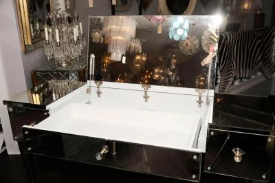 Mirrored Flip Top Vanity Desk