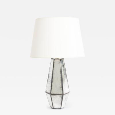 Mirrored and Faceted Table Lamp