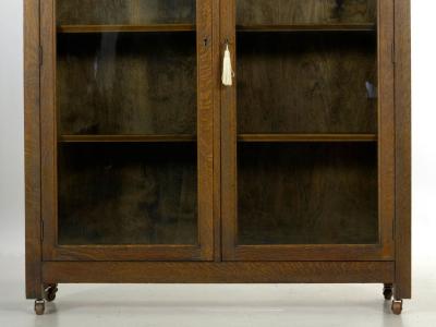 Mission Arts Crafts Oak Antique Bookcase Bookshelf Cabinet 20th Century