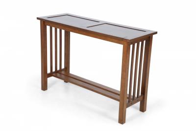 Mission Style Console Hall Table With Lower Shelf