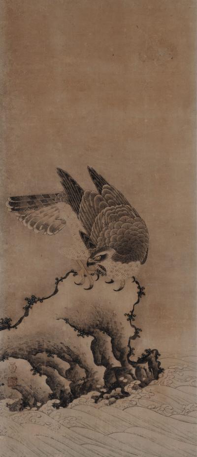 Mitani Toshuku Mitani Toshuku 1577 1654 Unkoku School Japanese falcon painting 