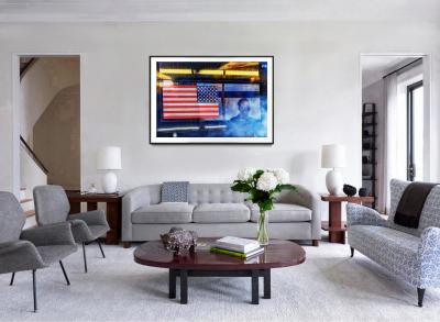 Mitchell Funk American Flag on New York City Bus Moody Street Art