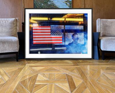 Mitchell Funk American Flag on New York City Bus Moody Street Art