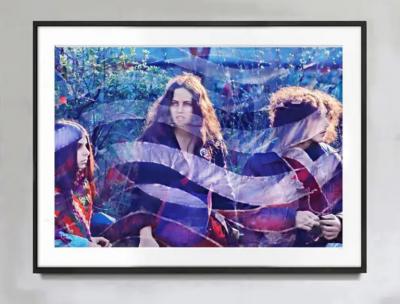 Mitchell Funk Anti Vietnam War Protesters Hippies in Central Park with American Flag