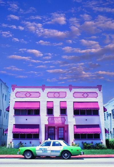 Mitchell Funk Art Deco District Miami Beach in the 80s Pinks and Blues