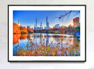 Mitchell Funk Billionaires Row from Central Park Reservoir with Magical Light