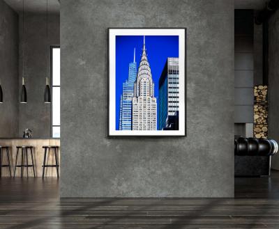 Mitchell Funk Chrysler Building In Cool Blue Grey and Silver Palette