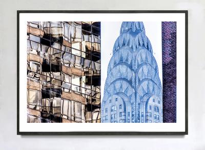Mitchell Funk Chrysler Building Spire With Abstract Architectural Patterns