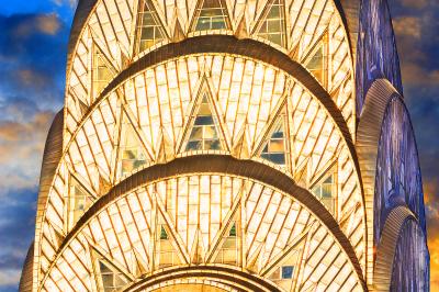 Mitchell Funk Chrysler Building Spire in Gold Light Art Deco Architecture