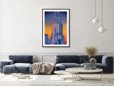 Mitchell Funk Chrysler Building and The Chase Bank Headquarters at Sunrise