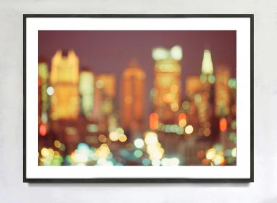 Mitchell Funk Chrysler Building in New York Skyline Out of Focus