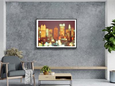 Mitchell Funk Chrysler Building in New York Skyline Out of Focus