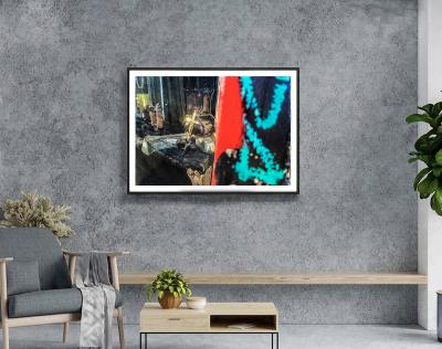 Mitchell Funk Crucifixion of Jesus Christ with Divine Light in Store Window